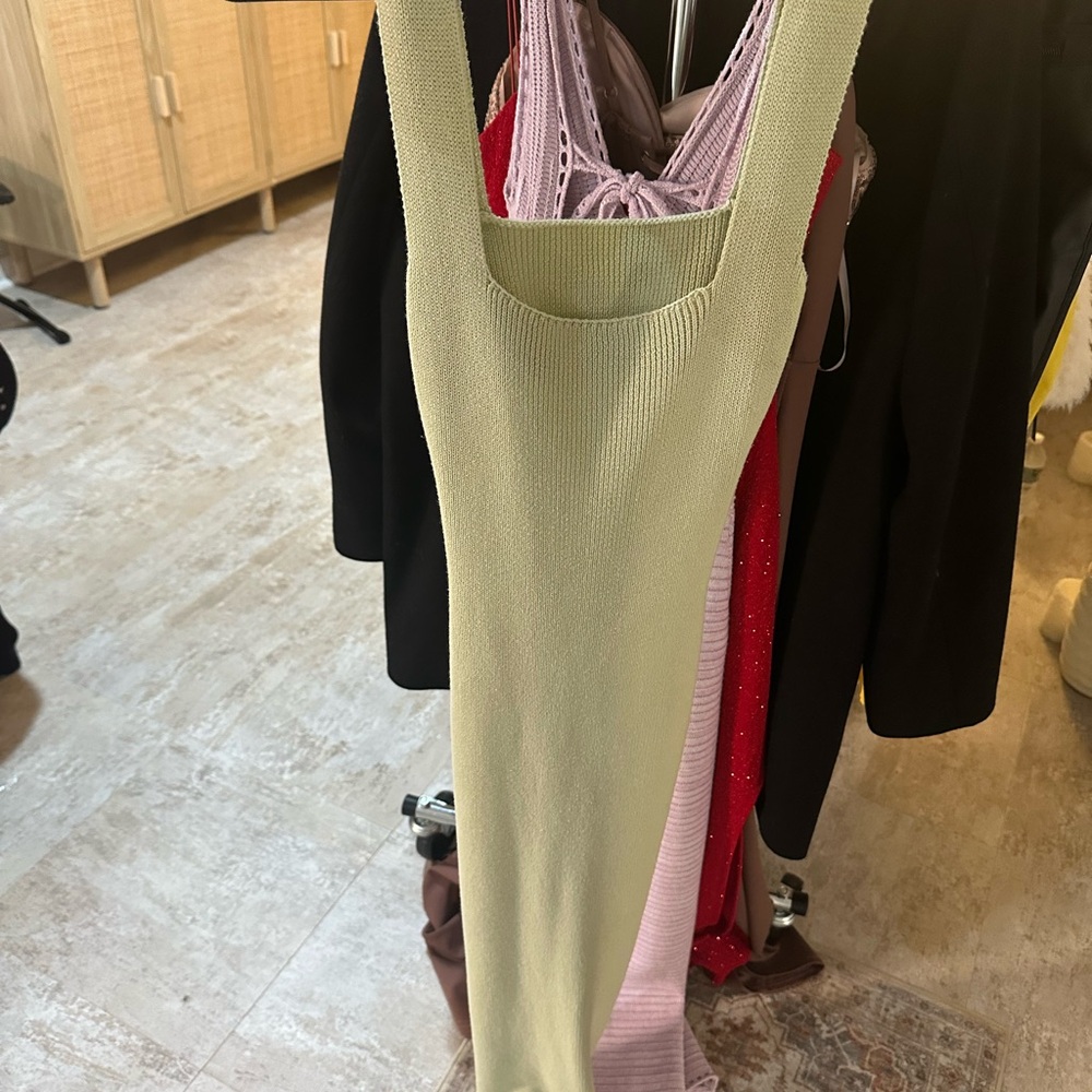 Green sweater dress